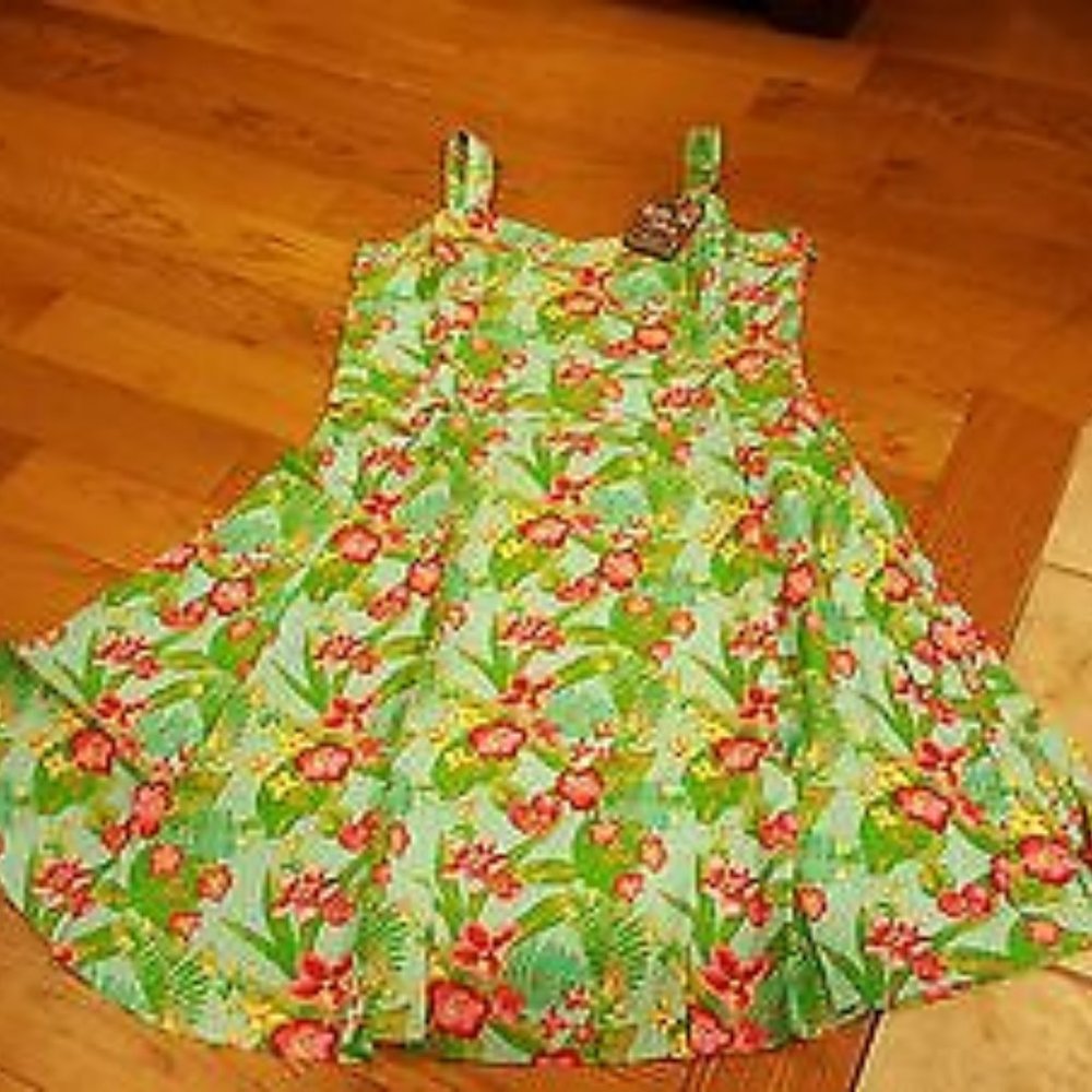 MATILDA JANE GREEN FLORAL DRESS SZ 10 NEW - Picture 1 of 6